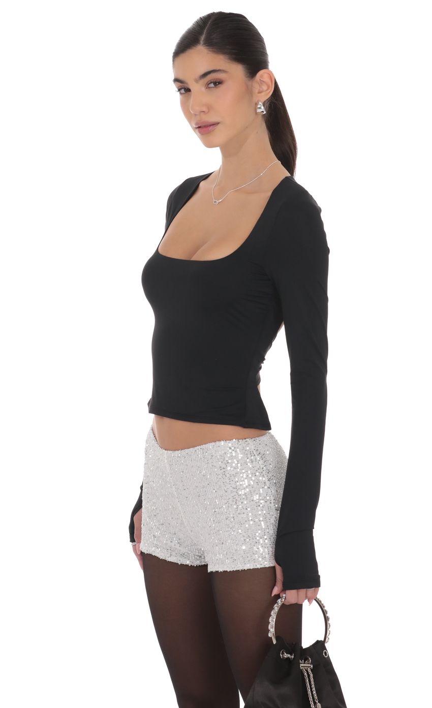 Product image for Sequin Mini Shorts in Silver