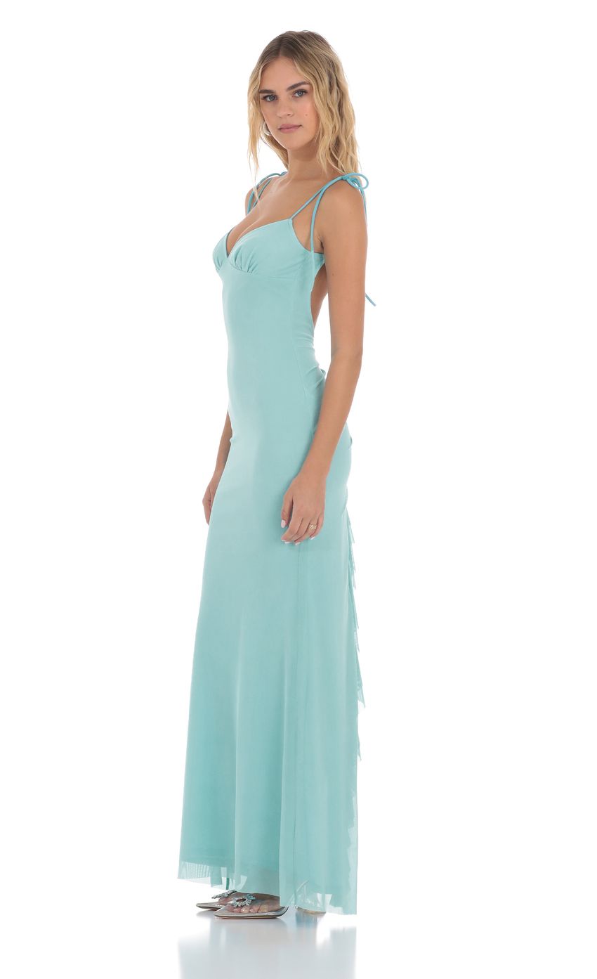 Picture Mesh Open Back Maxi Dress in Aqua. Source: https://media-img.lucyinthesky.com/data/product-media/850xAUTO/e4618c35-8851-4b21-a7b5-8ad9feb93220.jpg