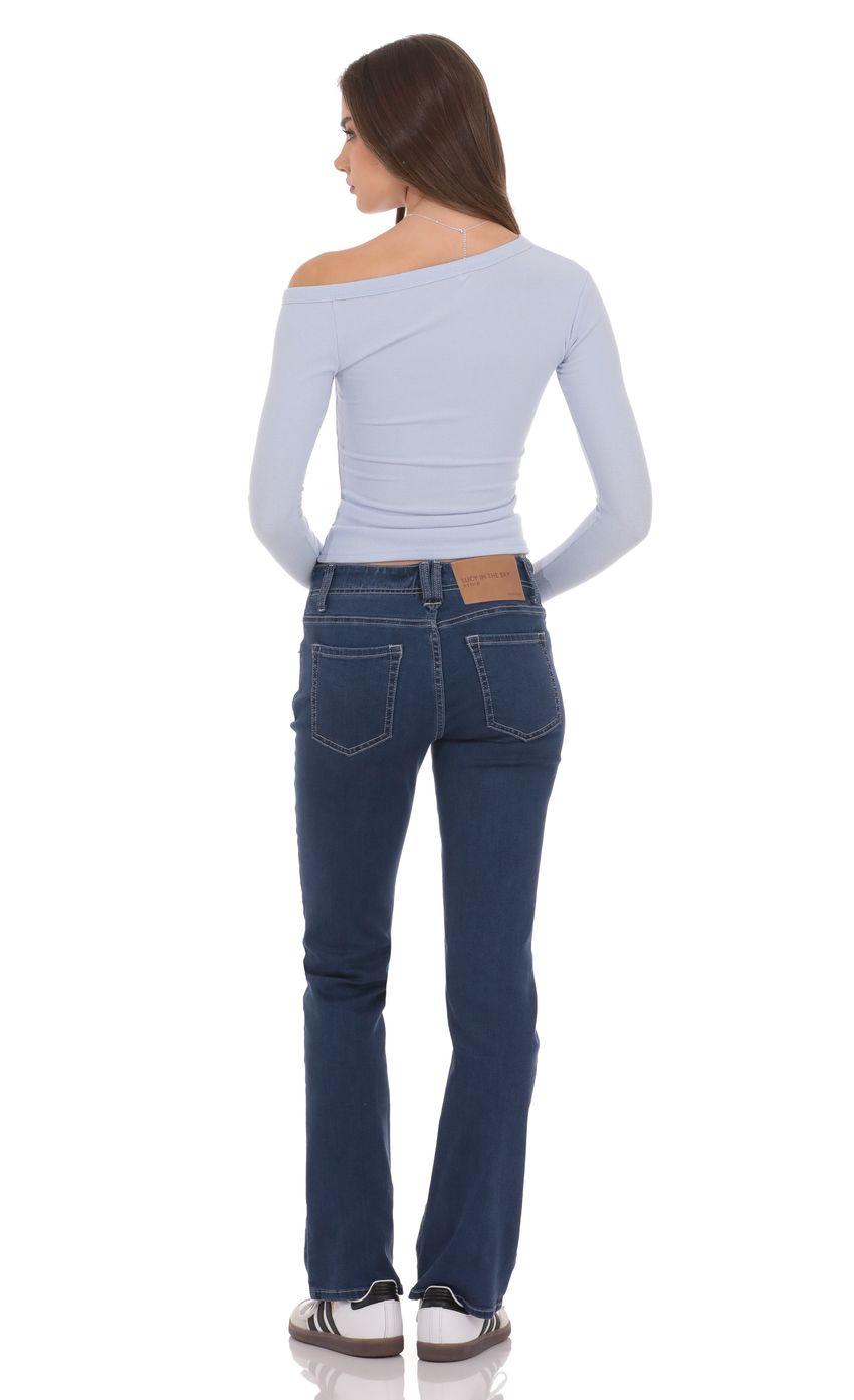 Product image for Button-Fly Slim Jeans in Dark Blue