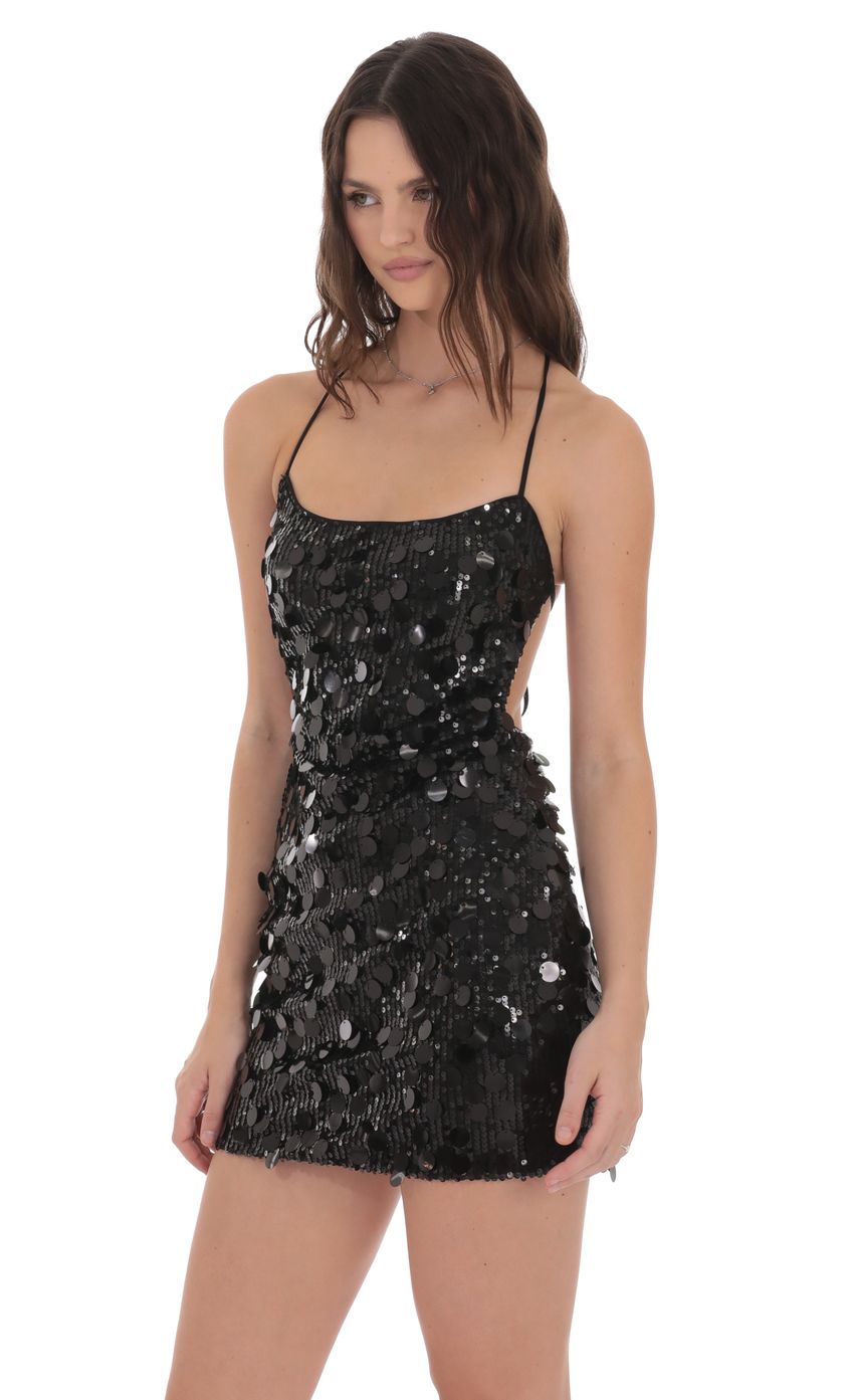 Product image for Multi Sequin Bodycon Dress in Black