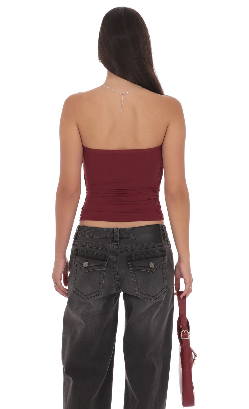 Product image for Draped Cutout Top in Maroon