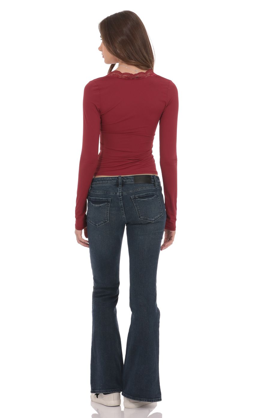 Product image for Low Rise Bell Bottom Jeans in Dark Blue