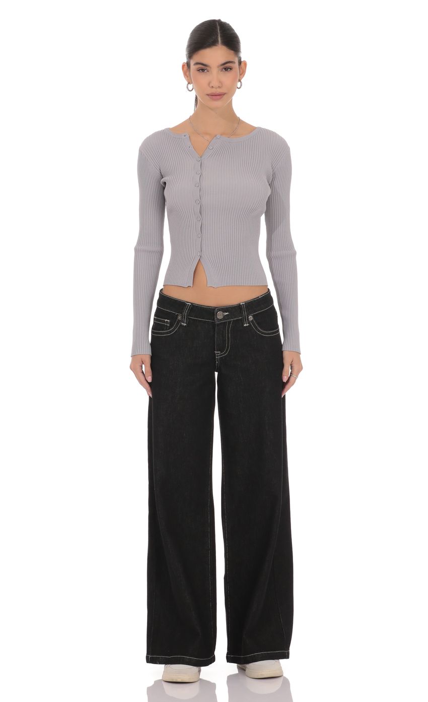 Product image for Low Rise Wide Leg Jeans in Black