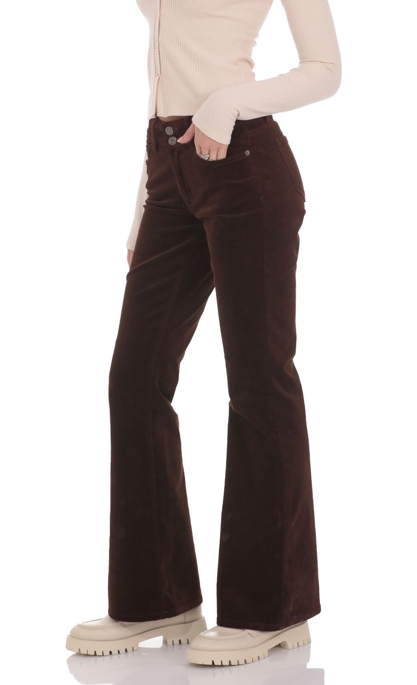Product image for Corduroy Flare Jeans in Brown