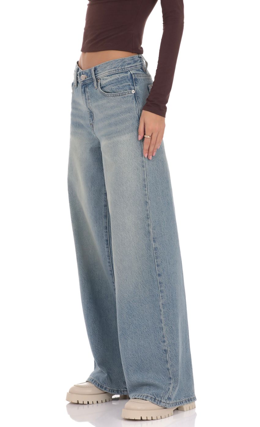 Product image for Wide Leg Jeans in Blue Wash