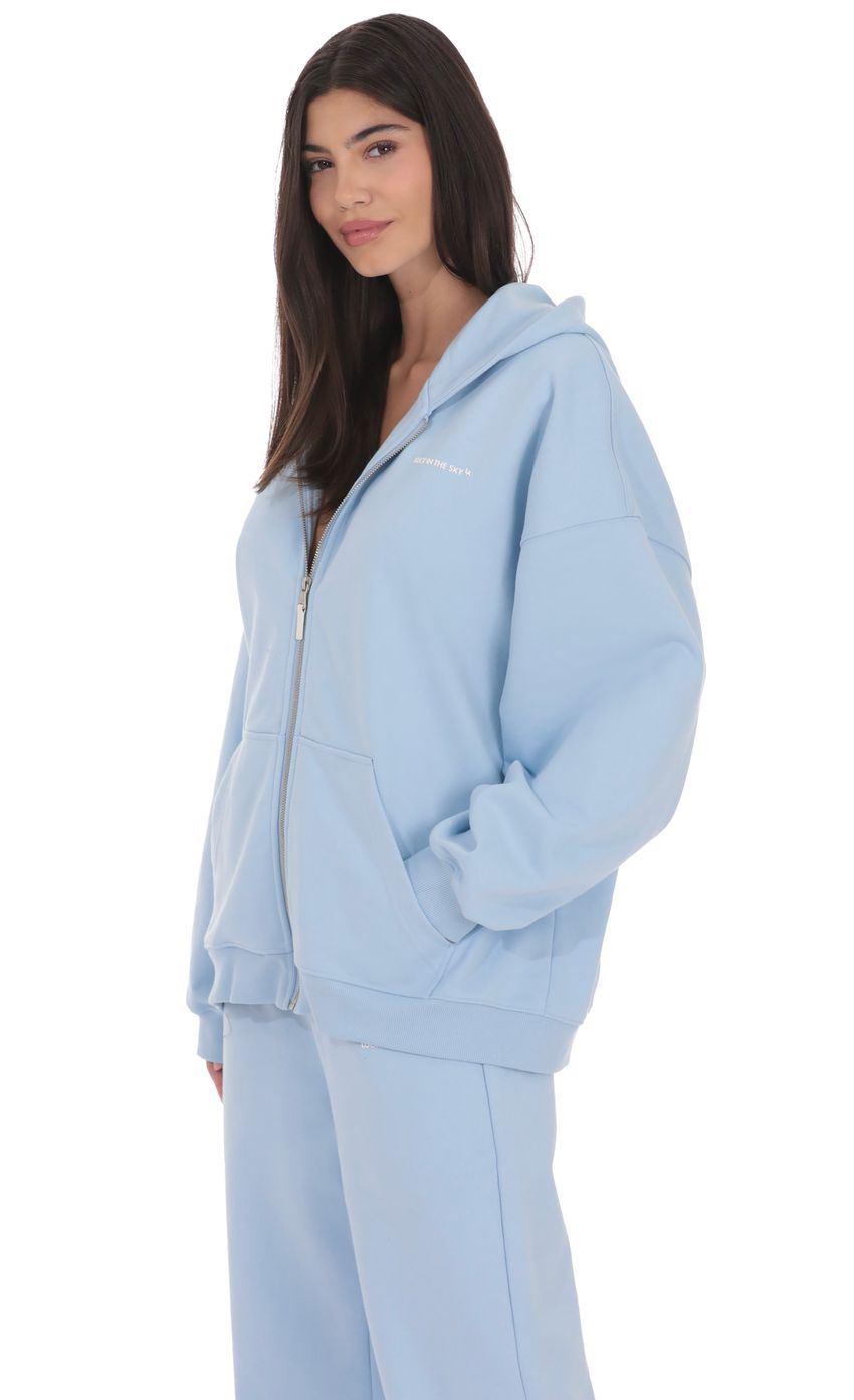 Изображение товара для Синее худи оверсайз на молнии