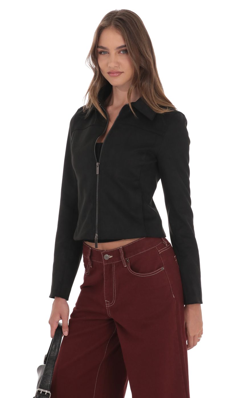 Изображение товара для Замшевая куртка на молнии