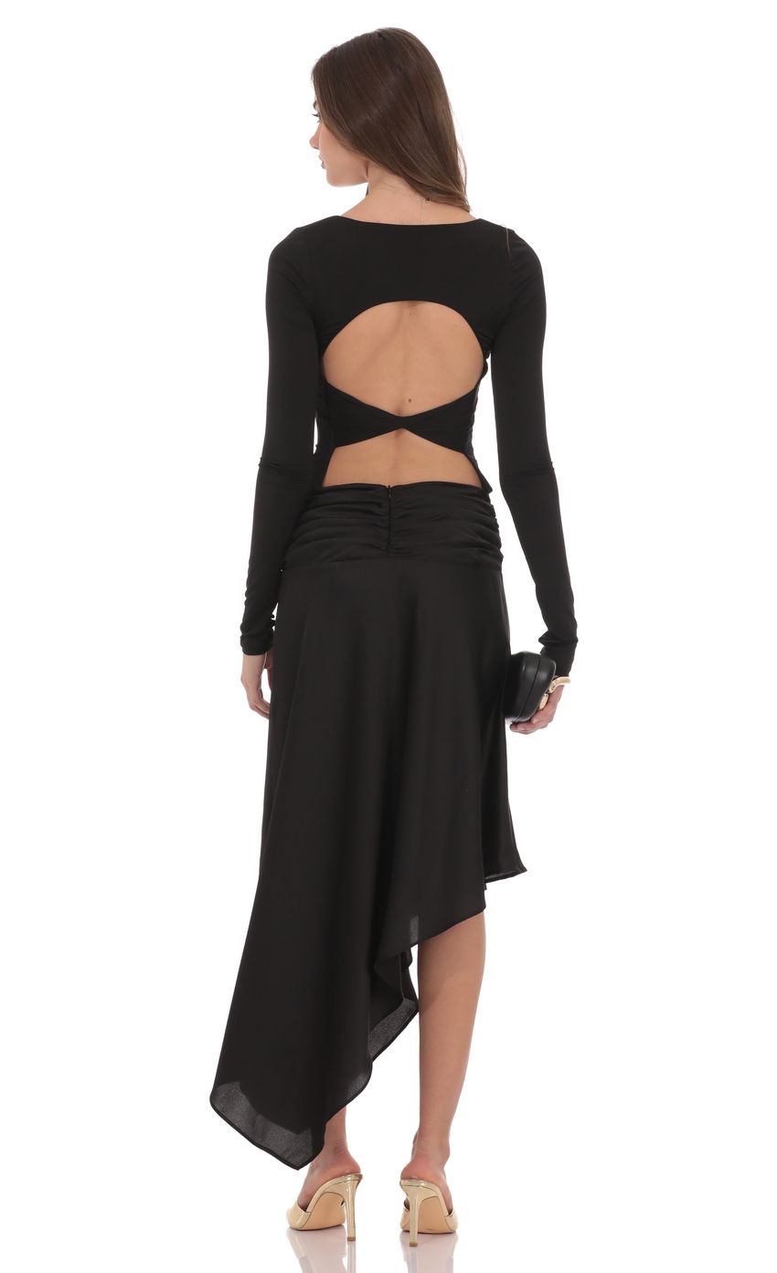 Product image for Asymmetrical Embellished Midi Skirt in Black
