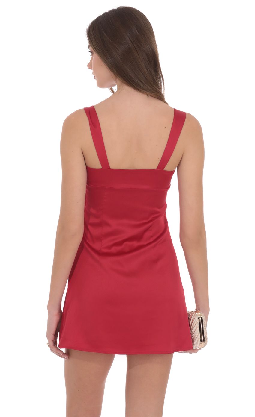Product image for Satin Shift Dress in Red