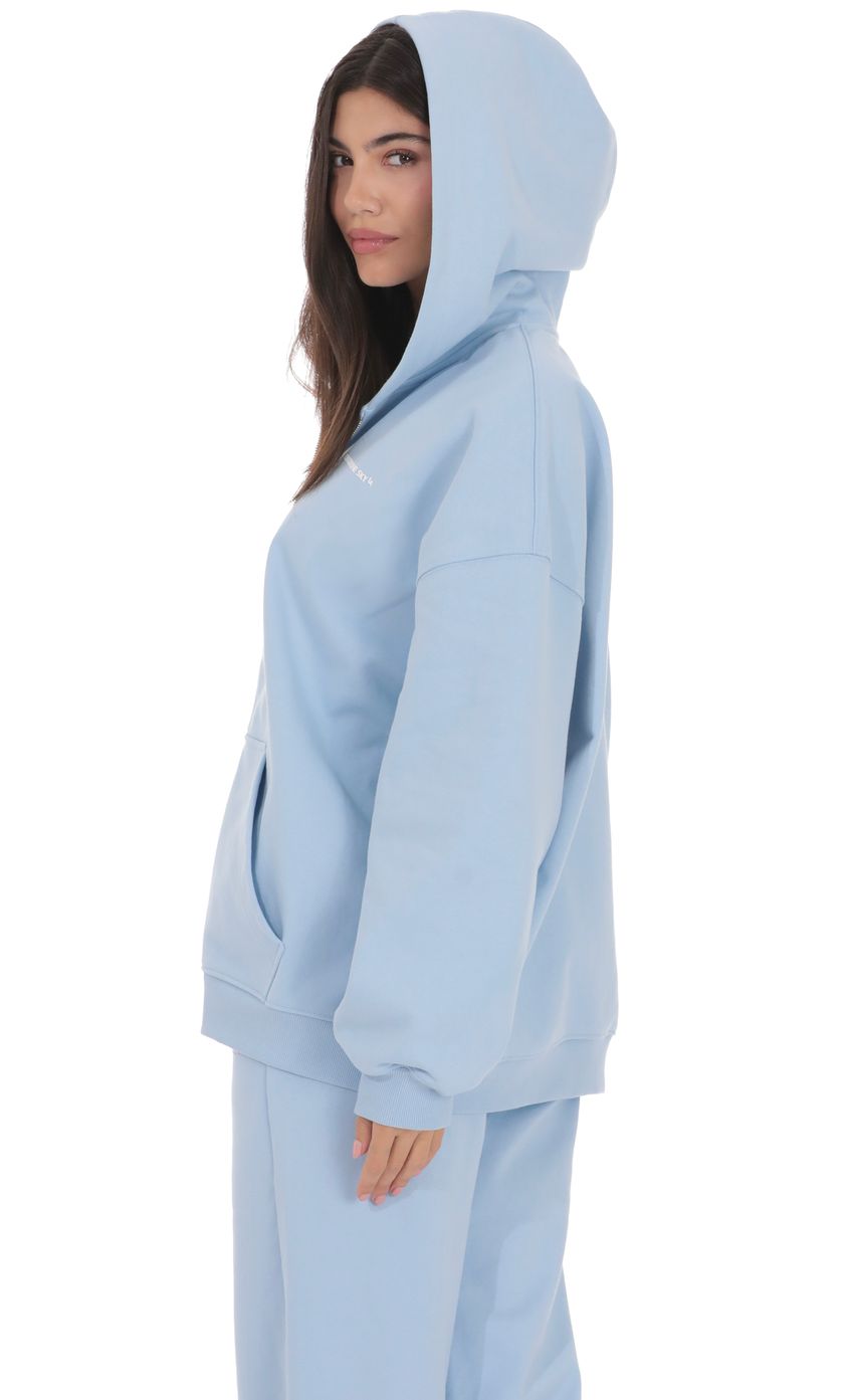 Изображение товара для Синее худи оверсайз на молнии