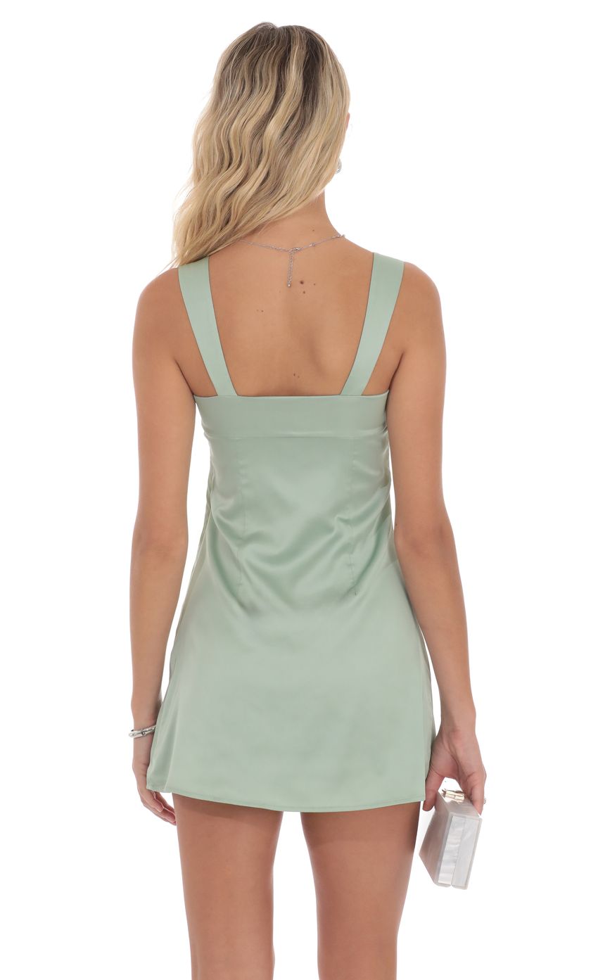 Product image for Satin Shift Dress in Sage