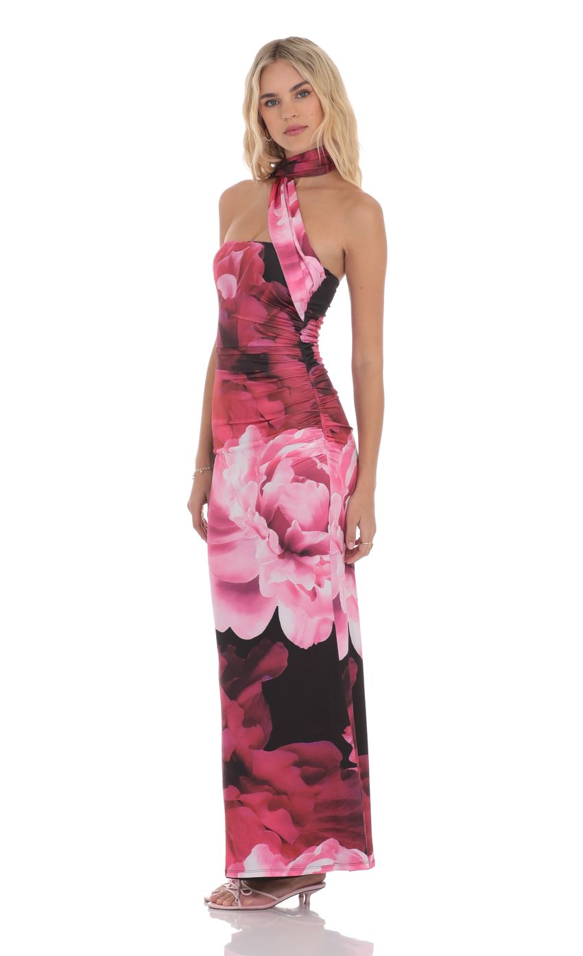 Picture Floral Scarf Maxi Dress in Red and Black. Source: https://media-img.lucyinthesky.com/data/product-media/850xAUTO/f167b8f3-1cce-4a48-af9f-06b3aad6c922.jpg