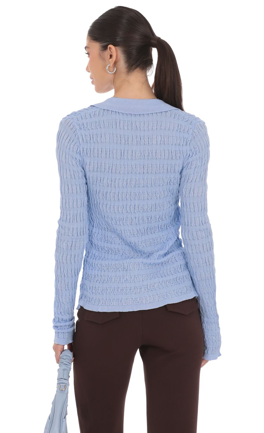 Product image for Textured Ribbed Top in Blue