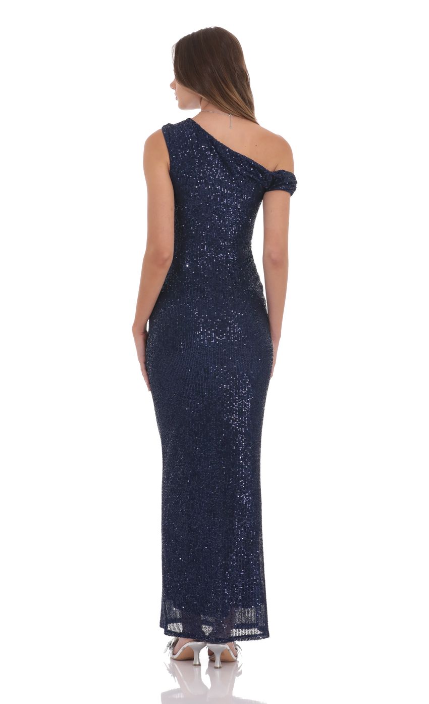 Picture Sequin Off Shoulder Maxi Dress in Navy. Source: https://media-img.lucyinthesky.com/data/product-media/850xAUTO/f24d9f15-62d7-4057-84bf-f4cb6f1c870a.jpg