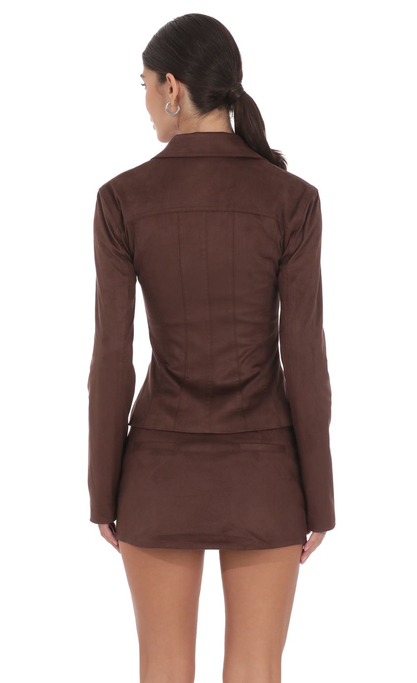 Product image for Suede Mini Skort in Chocolate