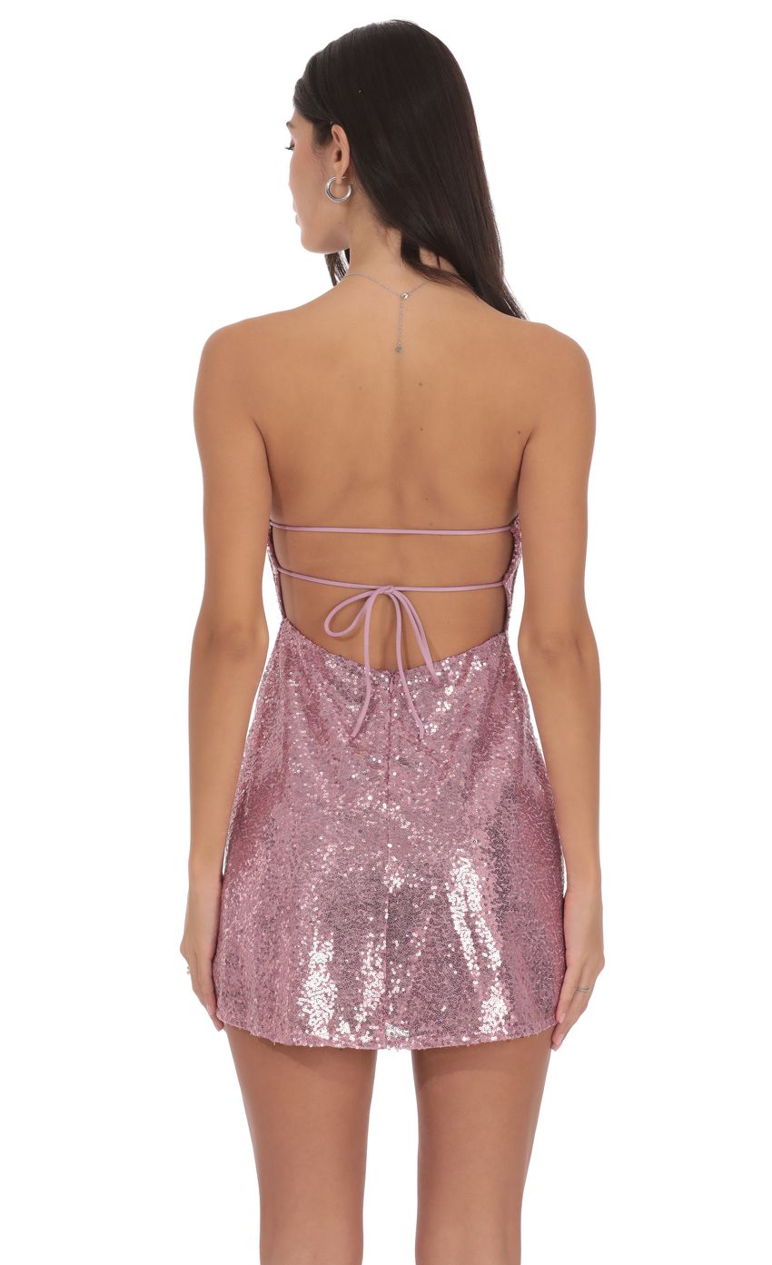 Product image for Sequin Strapless Dress in Pink Rose