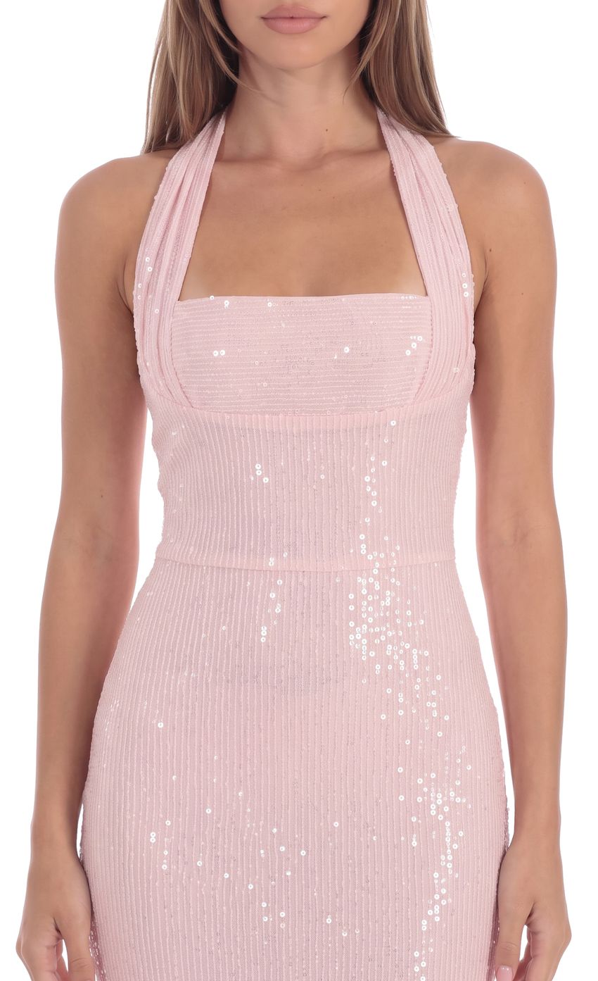Product image for Sequin Maxi Dress in Blush Pink