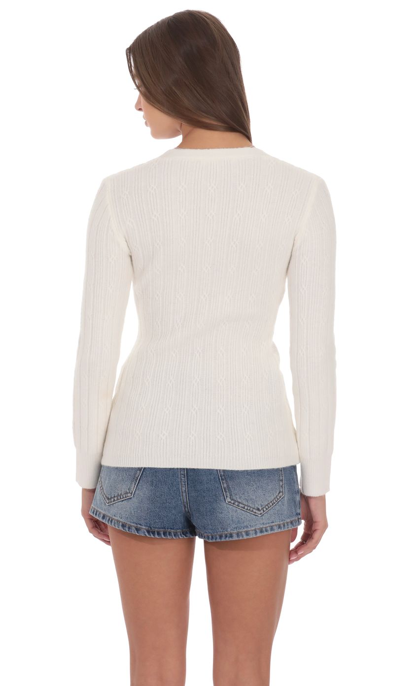 Изображение товара для Трикотажный асимметричный кардиган в оттенке айвори