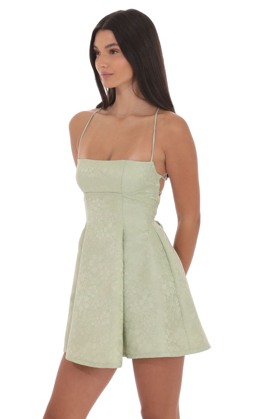 Product image for Jacquard Fit and Flare Dress in Sage