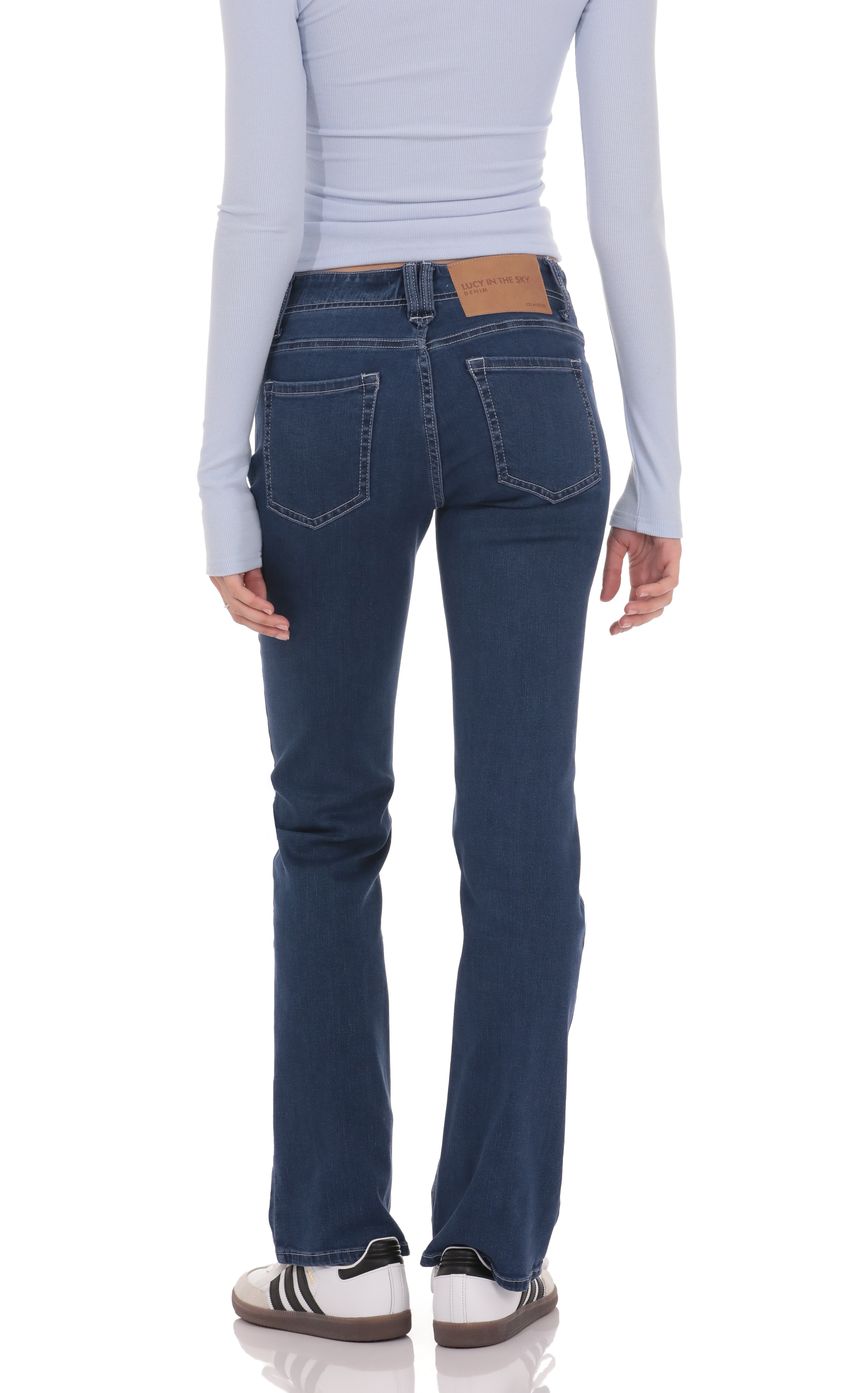 Product image for Button-Fly Slim Jeans in Dark Blue