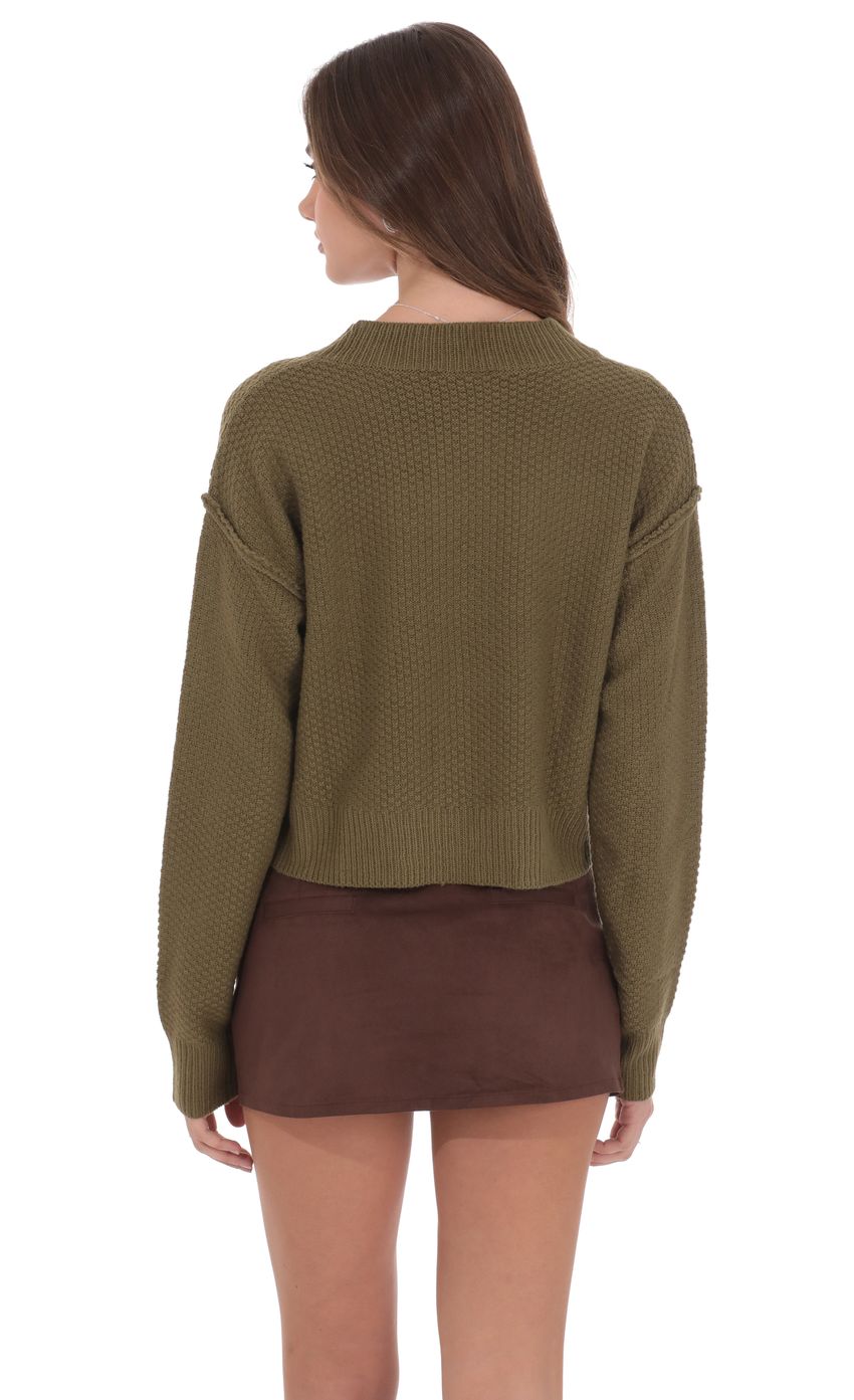 Product image for Cable Knit Cardigan in Olive