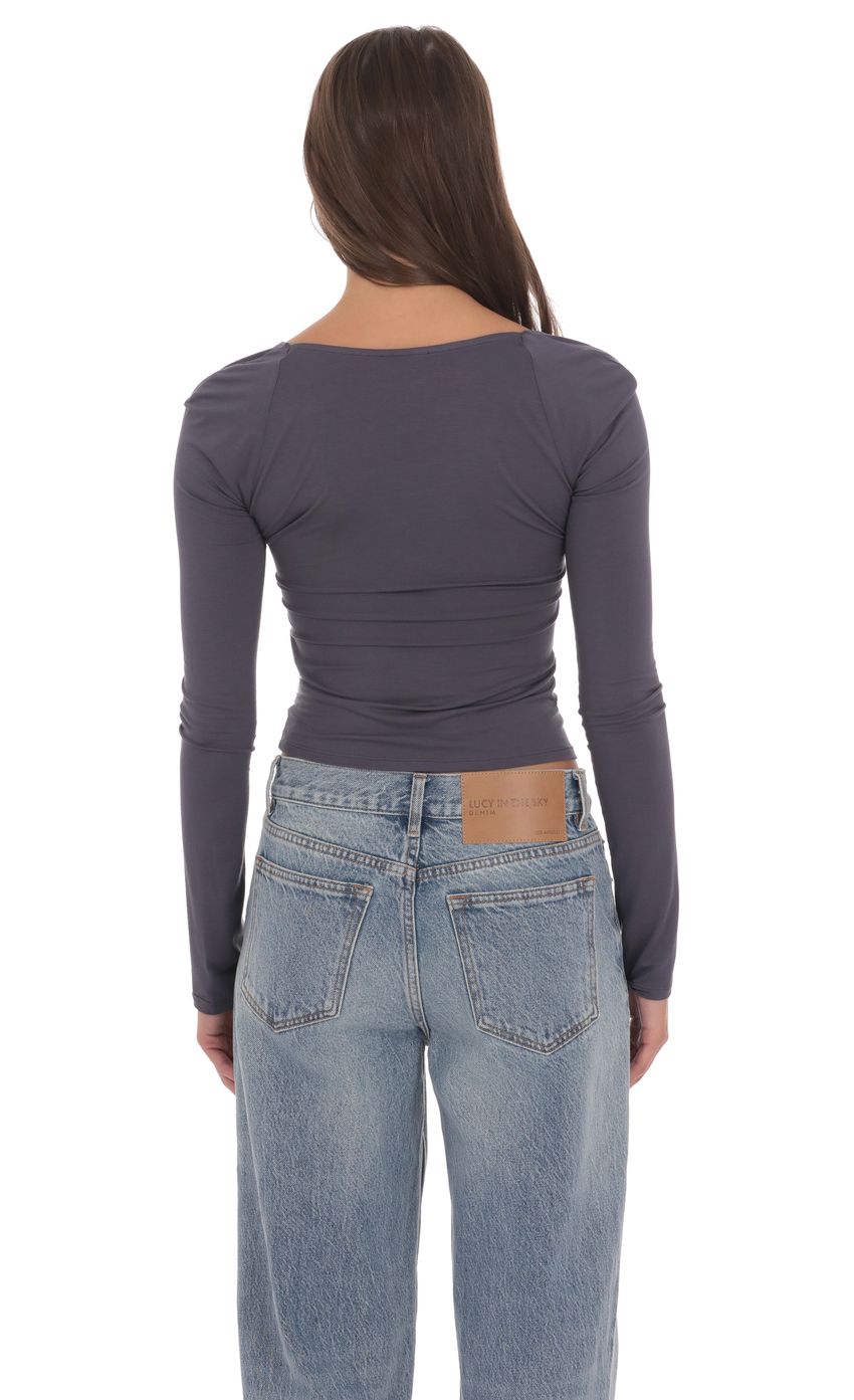 Изображение товара для Топ с длинными рукавами и драпировкой