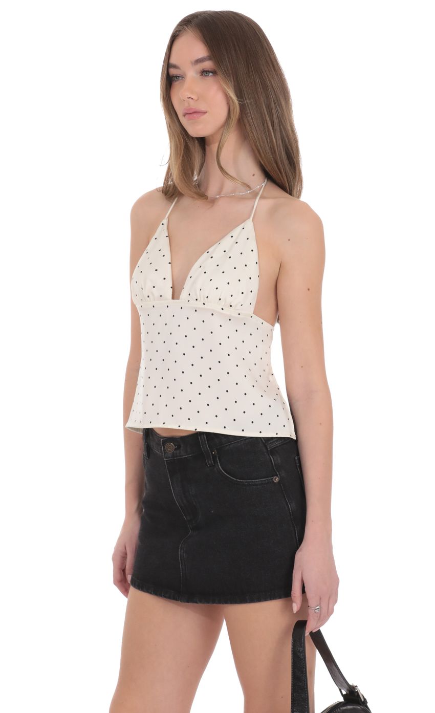 Product image for Triangle Polka Dot Top in Cream