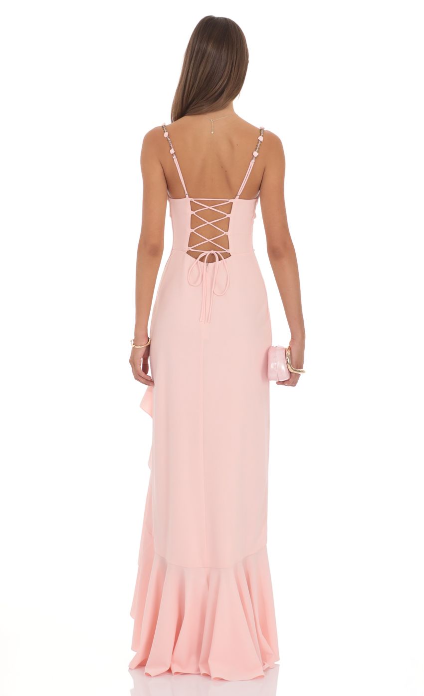 Product image for Ruffle Maxi Dress in Soft Pink