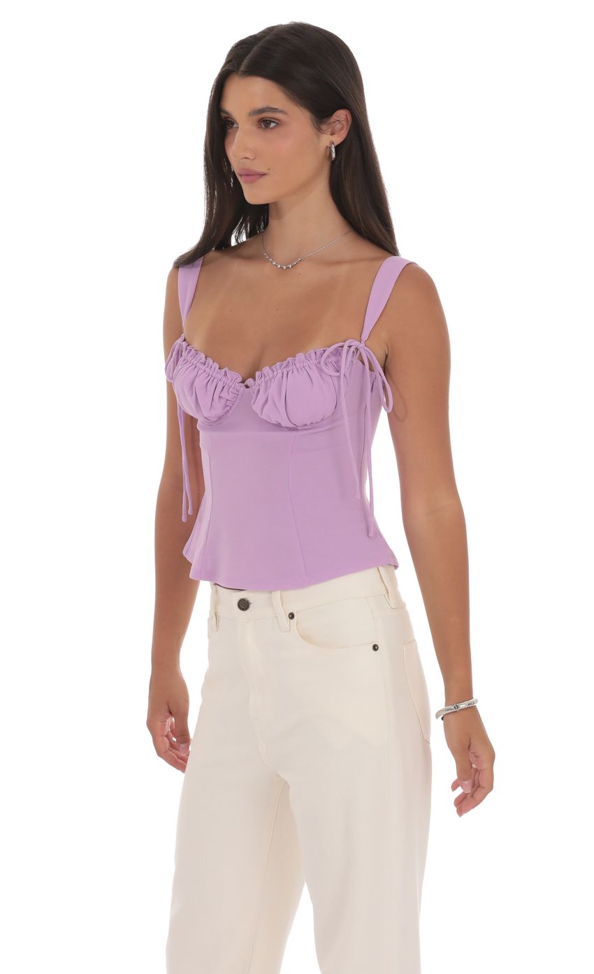 Product image for Ruched Flare Top in Lilac