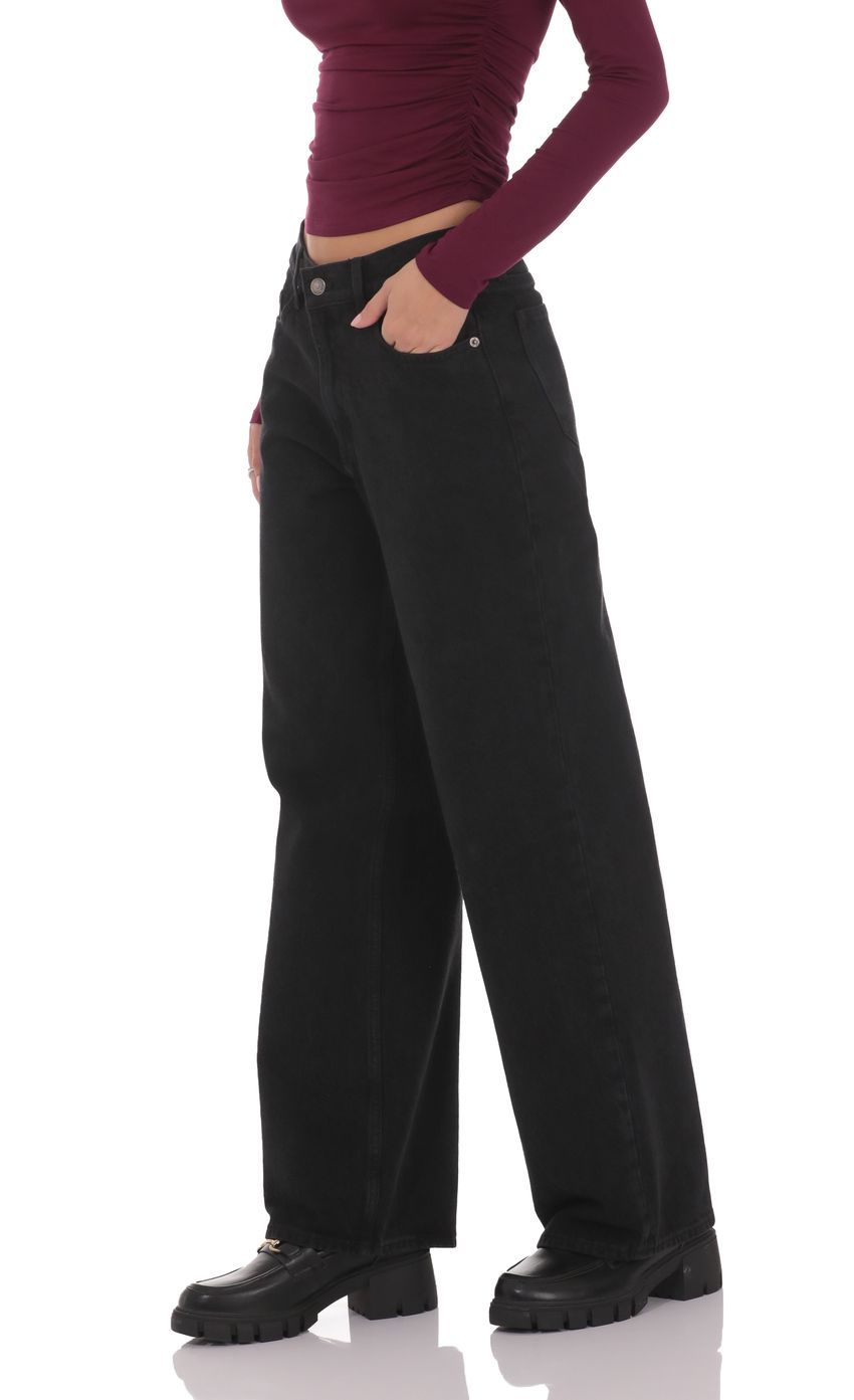Product image for Mid Rise Baggy Jeans in Black