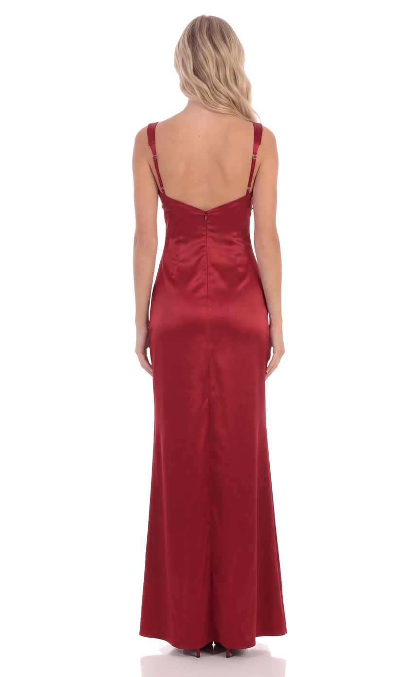 Product image for Beaded Sweetheart Maxi Dress in Red