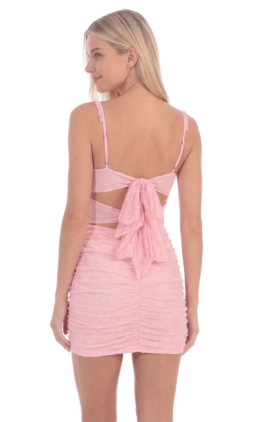 Product image for Floral Lace Mini Dress in Pink