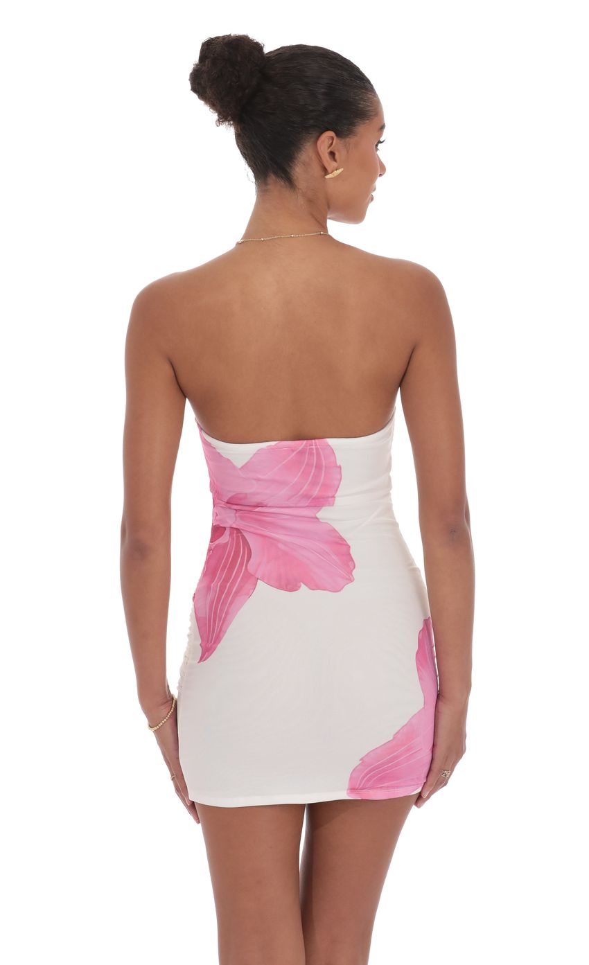 Picture Floral Mesh Strapless Bodycon Dress in White. Source: https://media-img.lucyinthesky.com/data/product-media/850xAUTO/fb6984f2-f7ec-434c-a388-c4daf665cccd.jpg