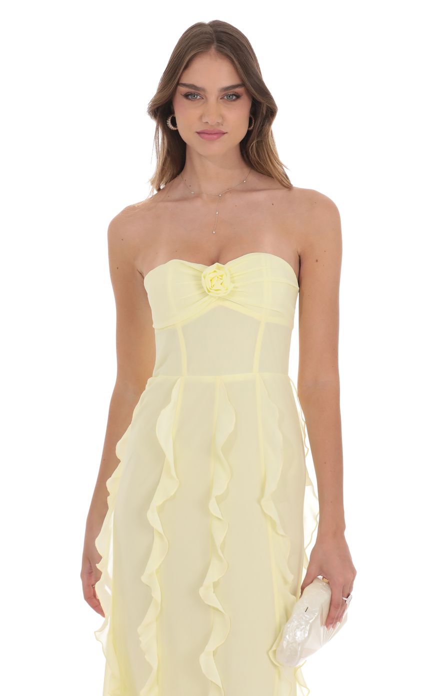 Picture Chiffon Rossette Ruffle Maxi Dress in Yellow. Source: https://media-img.lucyinthesky.com/data/product-media/850xAUTO/fbbf6193-3a4f-4b20-948d-f455fa30b79f.jpg