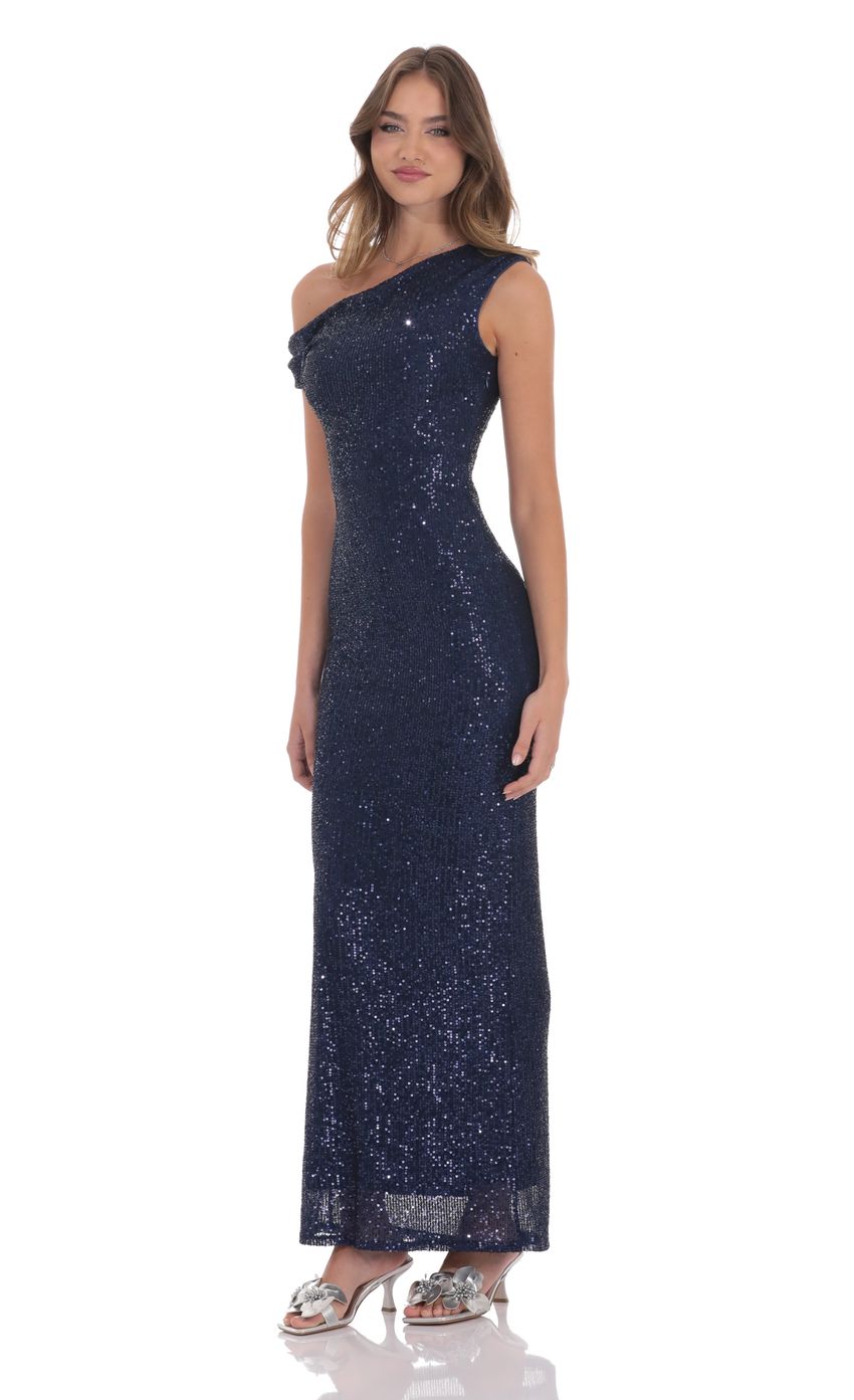 Picture Sequin Off Shoulder Maxi Dress in Navy. Source: https://media-img.lucyinthesky.com/data/product-media/850xAUTO/fca8e424-b79b-4537-a517-2151c001a846.jpg