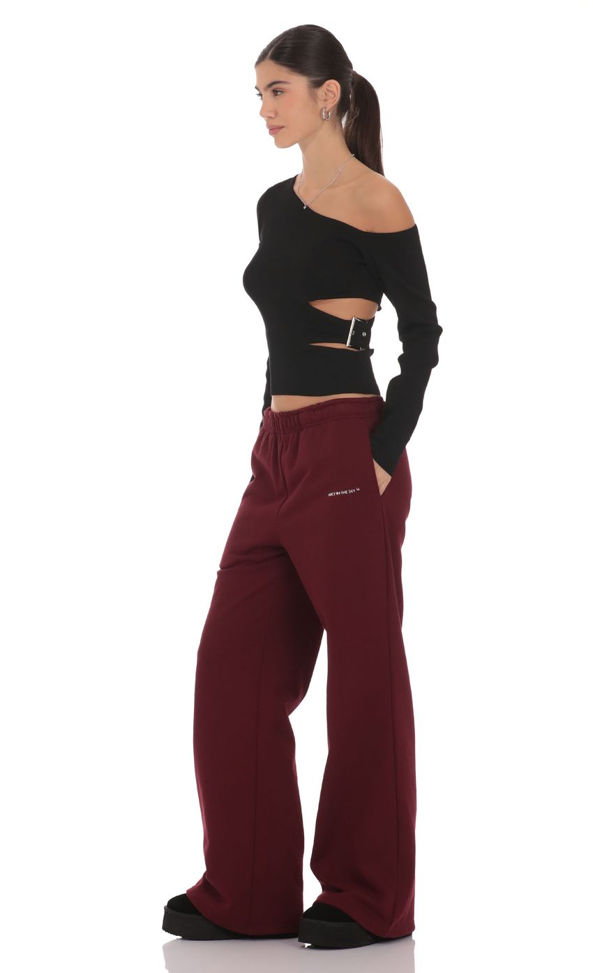 Изображение товара для Бордовые джоггеры с регулируемыми манжетами