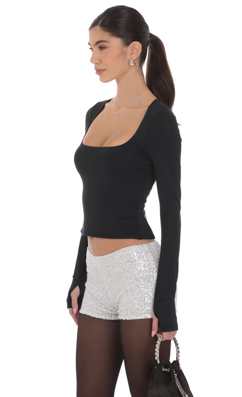 Product image for Open Back Twist Top in Black