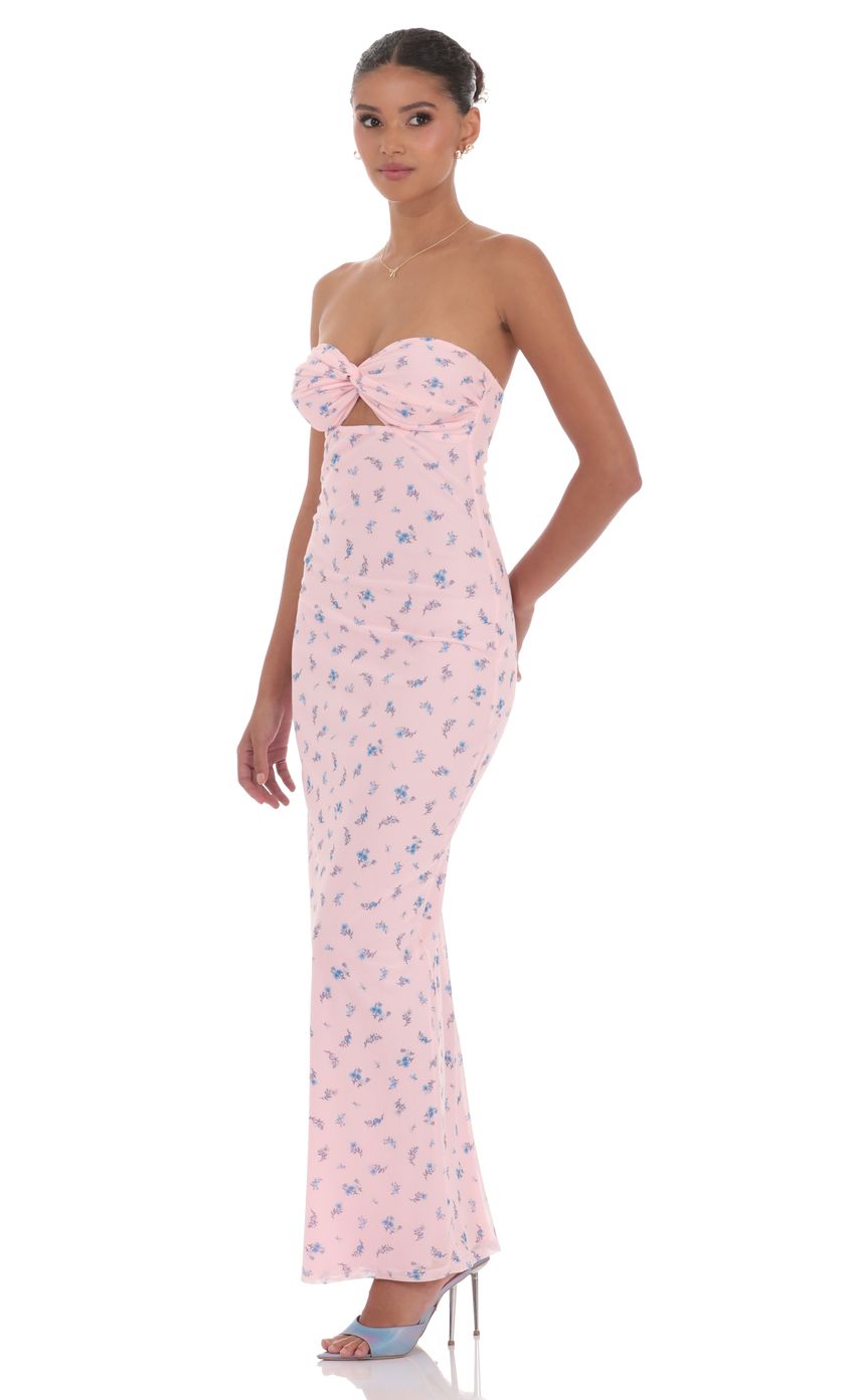 Picture Mesh Floral Strapless Cutout Maxi Dress in Pink. Source: https://media-img.lucyinthesky.com/data/product-media/850xAUTO/fe0f8fad-78fd-4d94-90f7-575912164b80.jpg