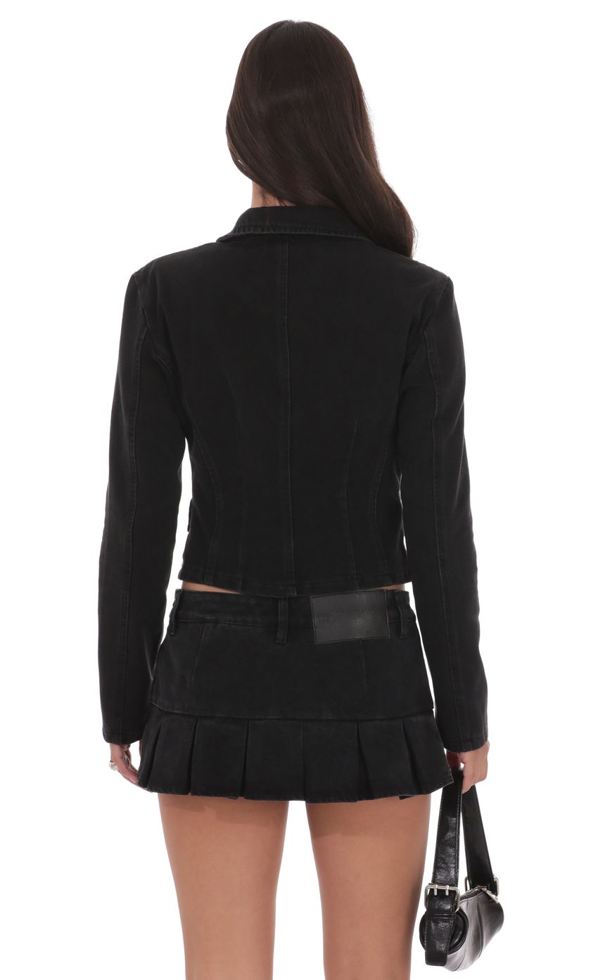 Product image for Cropped Denim Jacket in Black