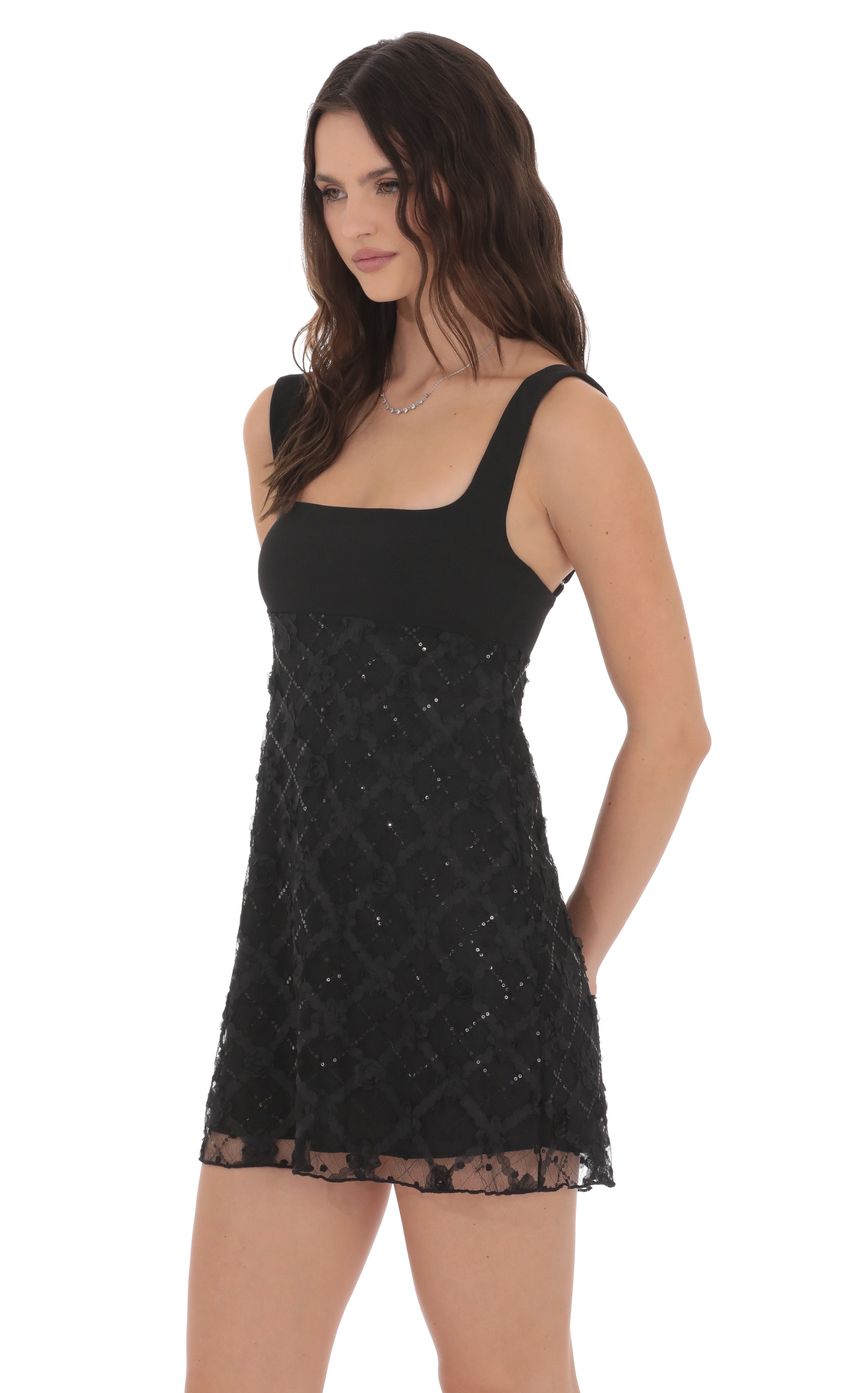 Product image for Novelty Lace Shift Dress in Black