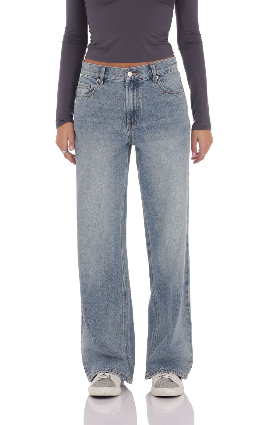 Изображение товара для Джинсы с заниженной талией и свободным кроем