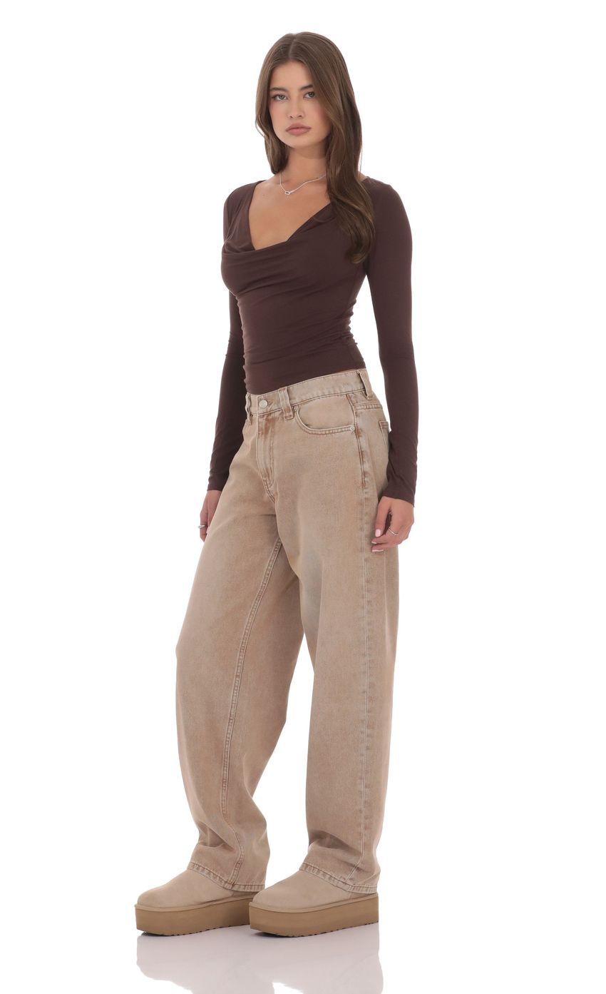 Изображение товара для Джинсы Barrel коричневые