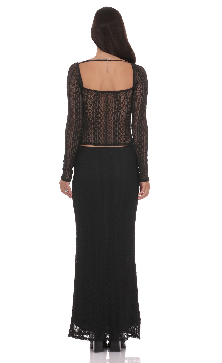 Изображение товара для Макси-юбка из прозрачного кружева черная