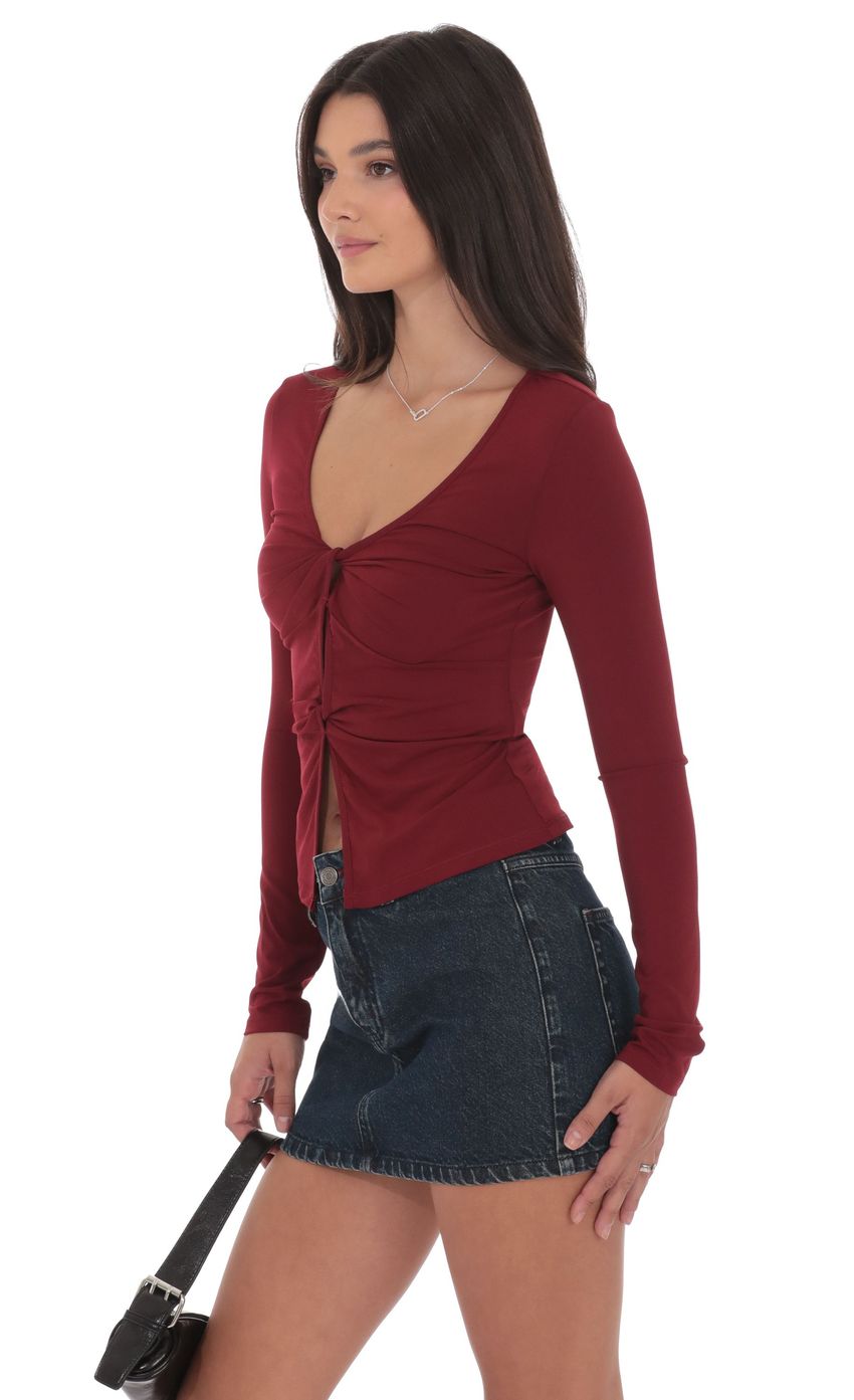 Изображение товара для Топ с двойным перекрутом в цвете бургунди