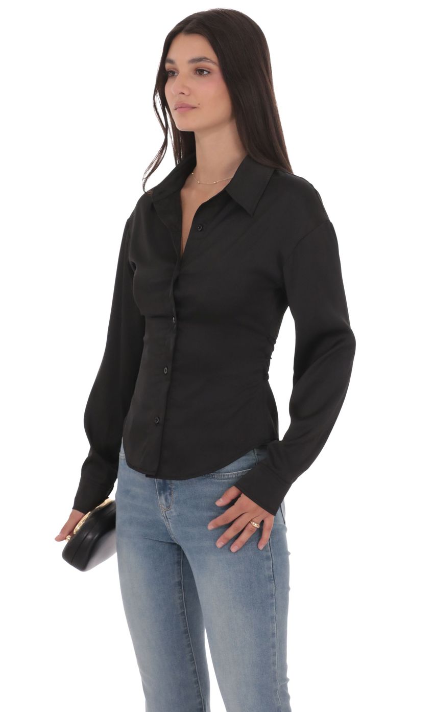 Изображение товара для Черная рубашка на пуговицах