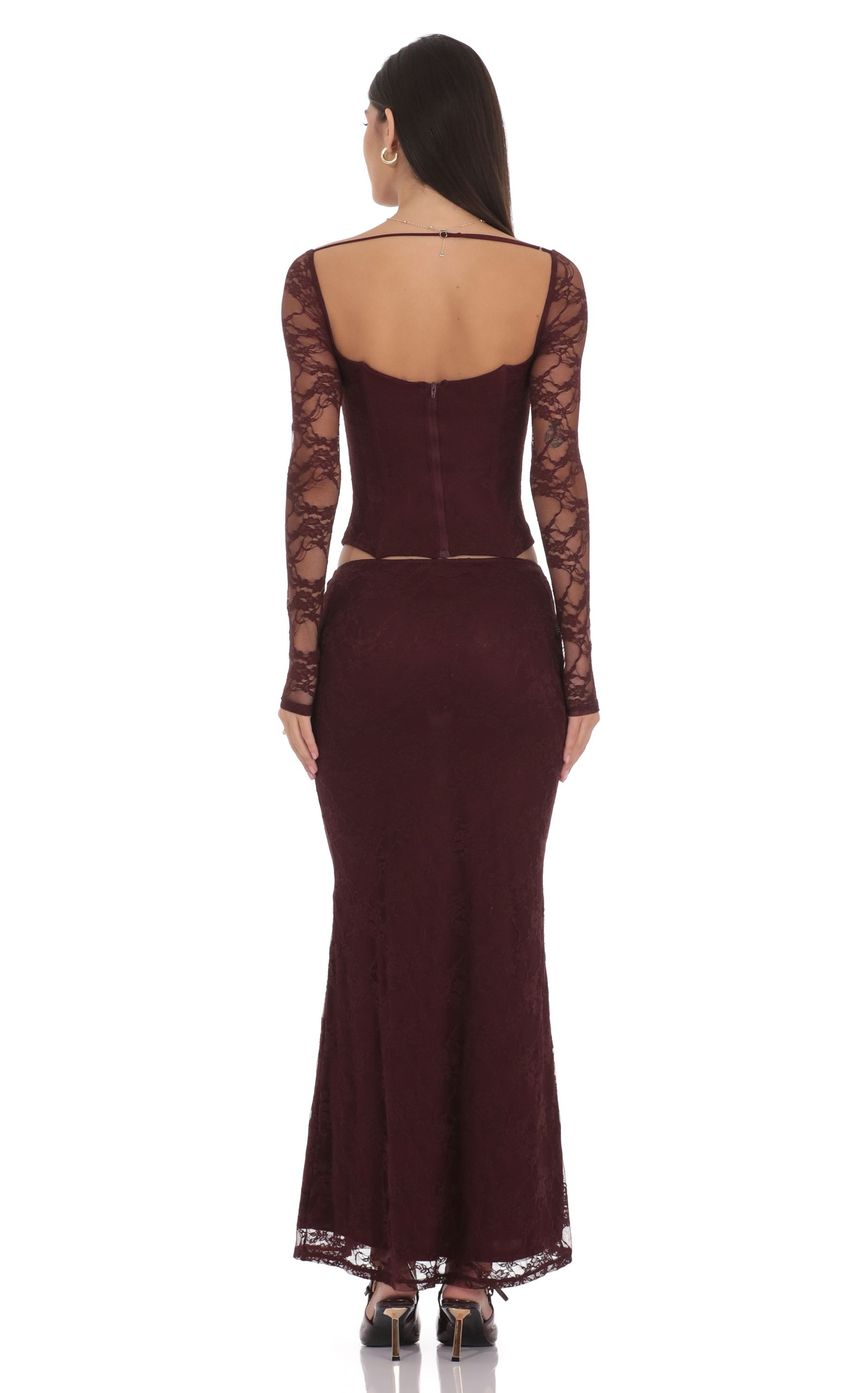 Изображение товара для Юбка из бордового кружева