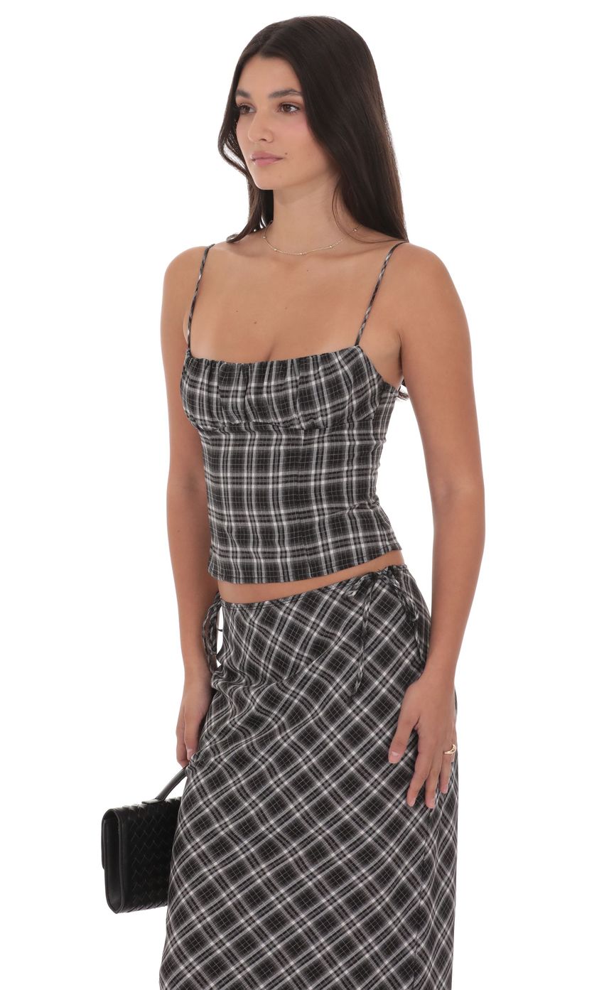 Изображение товара для Топ с драпировкой в клетку