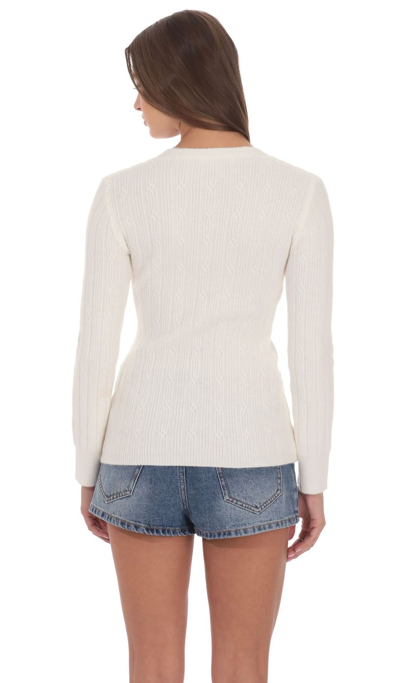 Изображение товара для Трикотажный асимметричный кардиган в оттенке айвори