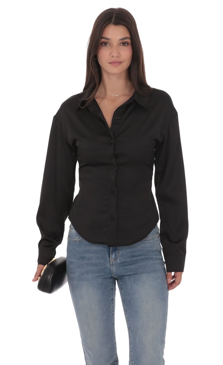 Изображение товара для Черная рубашка на пуговицах