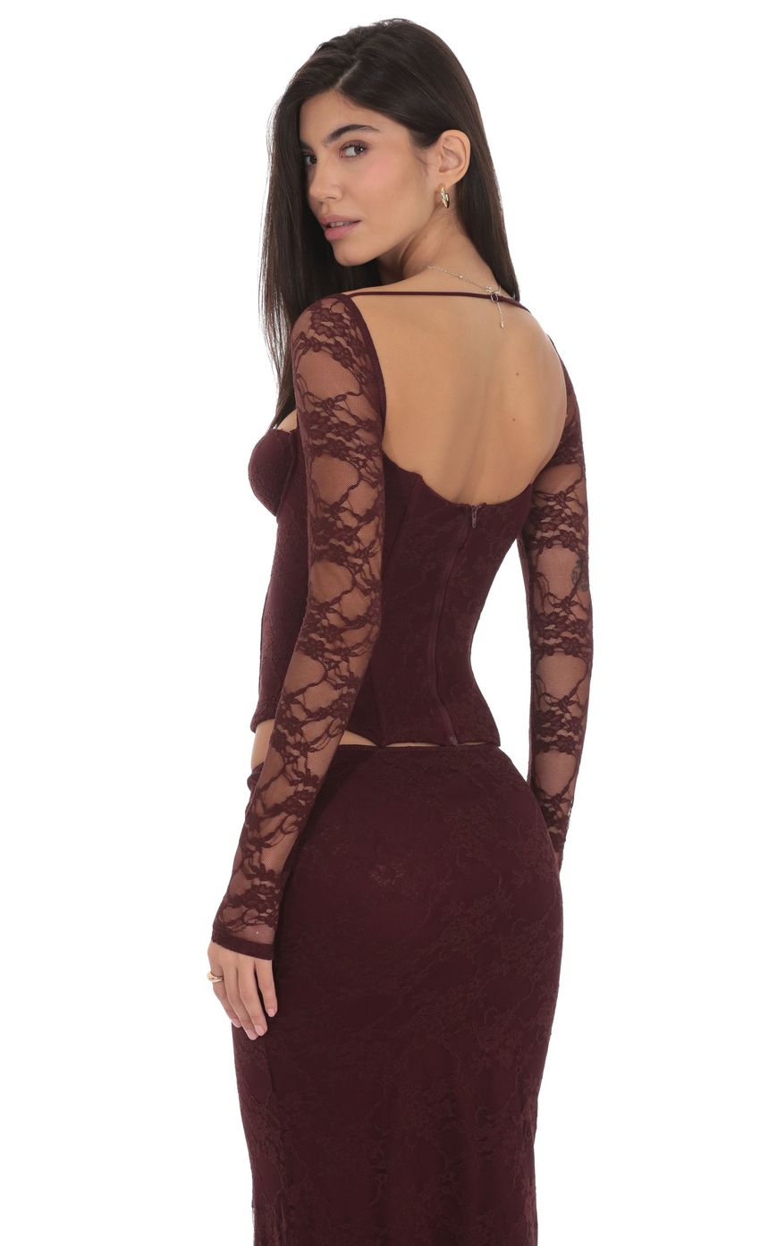 Изображение товара для Кружевной топ с длинными рукавами